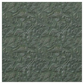 Tissu Rustic dark green tooled leather floral (Échantillon)