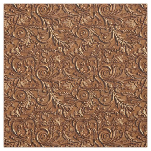 Tissu Rustic saddle brown tooled leather (Échantillon)