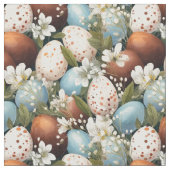 Tissu Rustic Speckled Easter Eggs & Spring Flowers (Fermer)