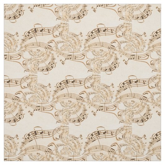 Tissu Rustique Antique Musical Notes (Échantillon)