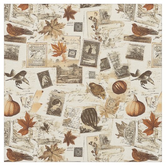 Tissu Rustique Automne Ephemera Collage | Terre chaude (Fermer)