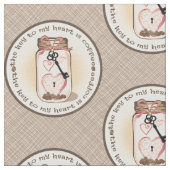 Tissu rustique de pot de maçon d'amants de café (Fermer)