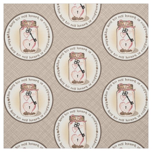 Tissu rustique de pot de maçon d'amants de café (Échantillon)
