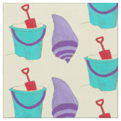 Tissu Sable Shells Beach Bucket Shovel Seashell Vacances (Fermer)