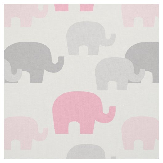 Tissu Safari Elephant rose Silhouette bébé fille (Échantillon)