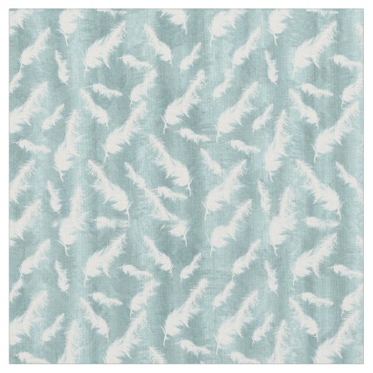 Tissu Sage Green Silk Drapes - Plumes blanches (Fermer)