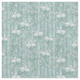 Tissu Sage Green Silk Draps - Flamants roses