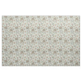 Tissu Sage Vert Beige Gingham Mignon Empreinte de Patte  (Fat Quarter)