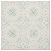 Tissu Sage Vert et Mandala aux tons de Pêche (Échantillon)