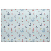 Tissu Sailboat, Wave and Whale Pattern ID1228 (Fat Quarter)