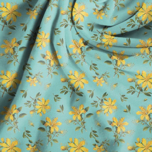 Tissu Saint Johns Wort Flowers Pattern