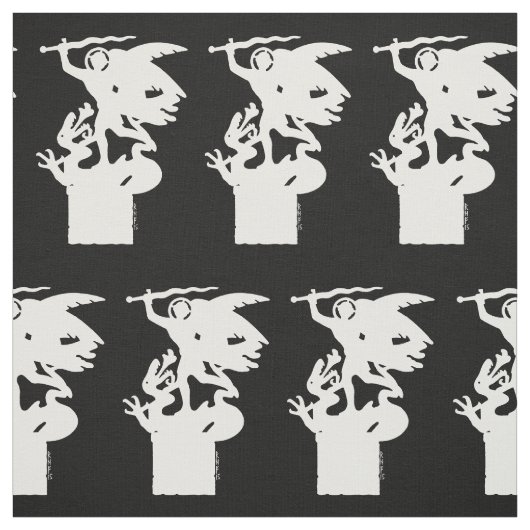 Tissu Saint Michael et Dragon (en blanc) (Échantillon)