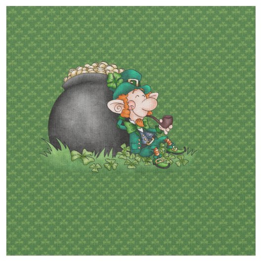 Tissu Saint Patrick's Day Leprecaun Pot d'or (Fermer)