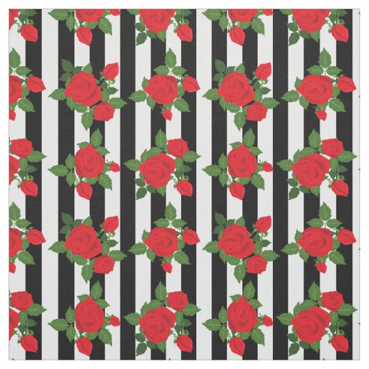 Tissu Saint-Valentin rayures verticales roses rouges rom (Échantillon)