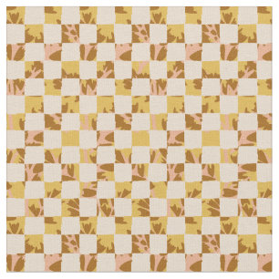 Tissu sakura check quilt - mosaïque vive rose jaune marr