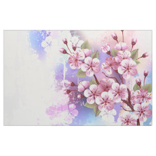 Tissu Sakura rose sur la peinture Arrière - plan