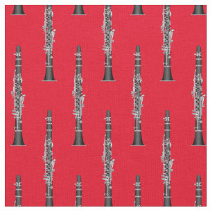 Tissu Salle de musicien Clarinets Rouge