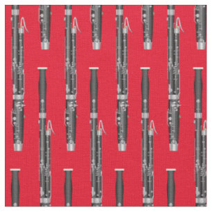 Tissu Salle de musicien de bassoon Rouge