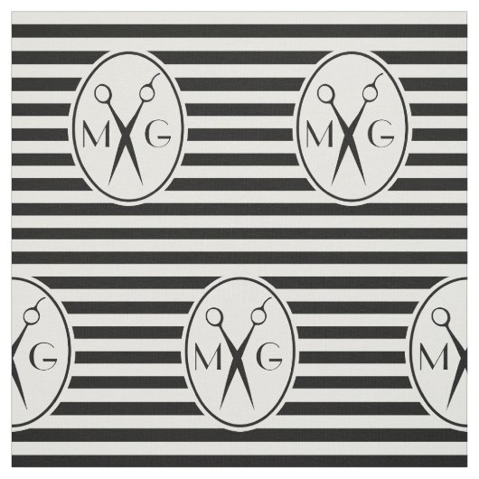 Tissu Salon de coiffure de coiffeur d'initiales de (Échantillon)