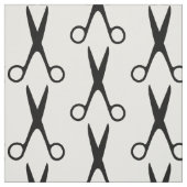 Tissu Salon de coiffure noir ciseaux blanc motif (Échantillon)