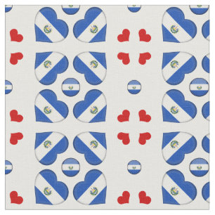 Tissu Salvador Flag & El Salvador Heart fashion Fabric