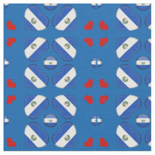 Tissu Salvador Flag & El Salvador Heart fashion Fabric