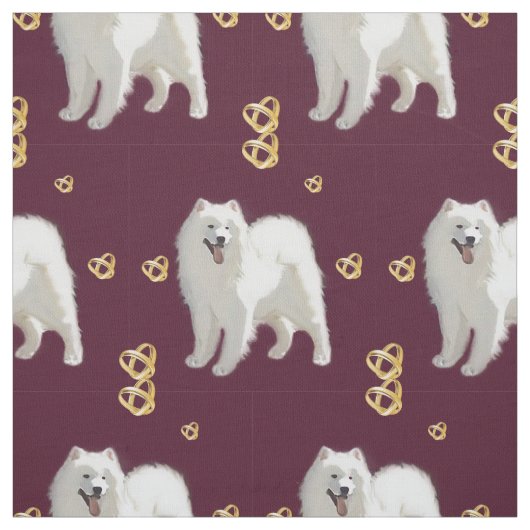 Tissu Samoyed Motif de l'anniversaire (Échantillon)