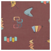 Tissu Sangria Texturée Moderne Milieu de Siècle (Fermer)