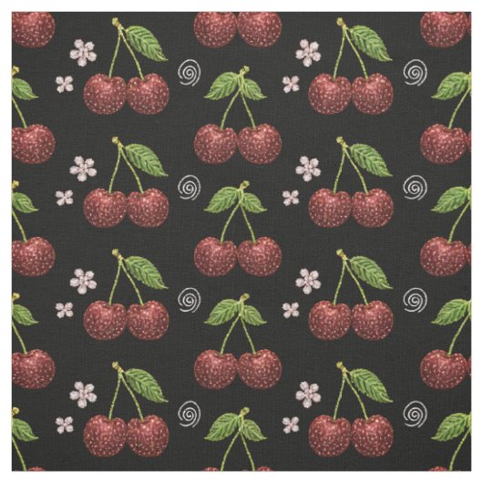 Tissu sans couture Cerise Pailletée (Échantillon)