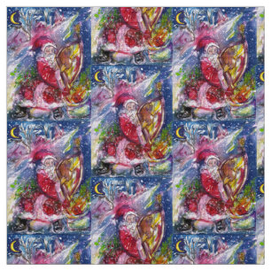 TISSU SANTA CLAUS JOUER DE LA CHEVAUCHE À LA LUMIÈRE DE