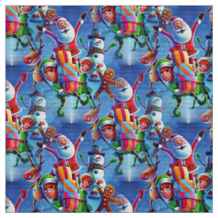 Tissu santa claus renne xmas
