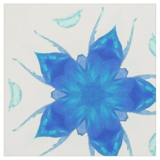 Tissu Saphir bleu azur conception géométrique (Fermer)