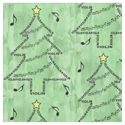 Tissu Sapin de Noël Texte Violon  (Fermer)
