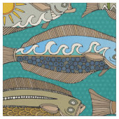 Tissu Sarcelle d'hiver d'Alaska de flétan (Fermer)