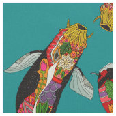 Tissu sarcelle d'hiver de koi (Fermer)