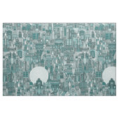 Tissu sarcelle d'hiver mono de ville de l'espace (Fat Quarter)