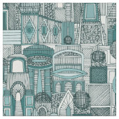 Tissu sarcelle d'hiver mono de ville de l'espace (Fermer)