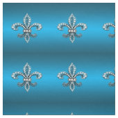 Tissu Satin de Fleur De Lis Blue (Échantillon)