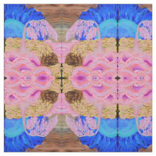 Tissu Saule pleureur rose Arbre Soleil bleu Cascade marr