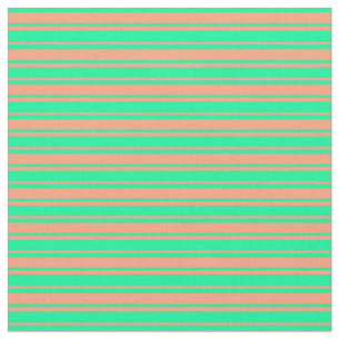 Tissu Saumon clair et rayures vertes