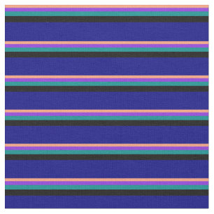 Tissu Saumon clair, violet, cyan foncé, noir et bleu