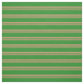 Tissu Saumon foncé et bandes vert forêt (Échantillon)