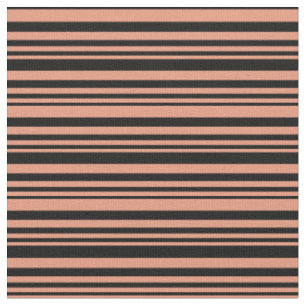 Tissu Saumon foncé et Motif de lignes noires