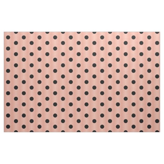 Tissu Saumon noir Polka Dot rose (Yard)