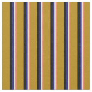 Tissu Saumon, Tan, Bleu de minuit, Noir & Or foncé
