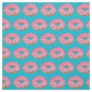Tissu Saupoudrer de beignets de noix de Doughnut rose