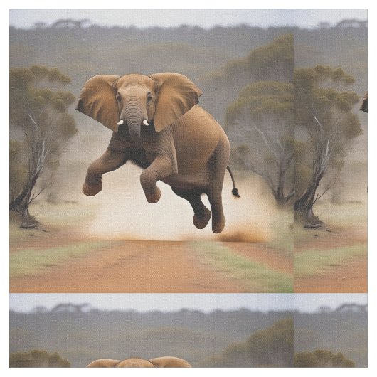 Tissu Saut de kangourou éléphant, (Fermer)