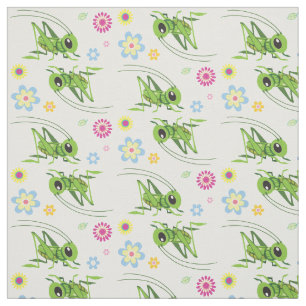 Tissu sauterelle de dessin animé
