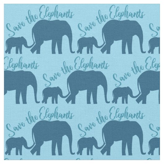 Tissu Sauvez les éléphants (Fermer)
