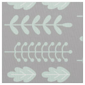 Tissu Scandinavie moderne Feuilles verts sur gris (fermé)